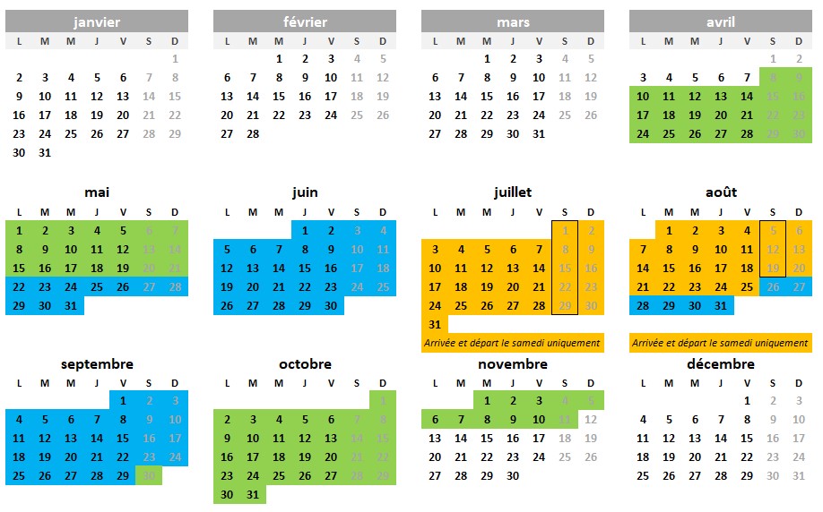 calendrier saison barre